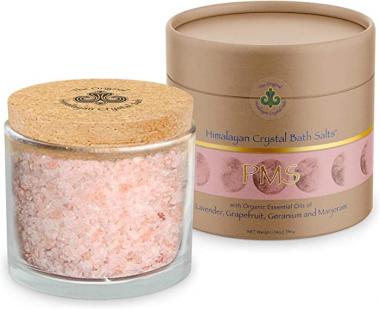 Original Himalayan Crystal Bath Salts | PMS with Lavender, Grapefruit, Marjoram and Geranium Essential Oils | Uplifting & Calming, Soothes Aches