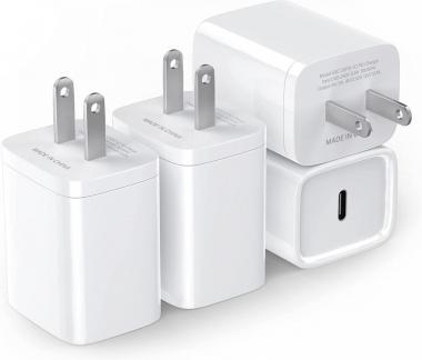 USB C Wall Charger,TYLIYCOO 20W USB-C Fast Charger Block, PD Power Adapter Compatible for iPhone 14/13/Mini/Pro/13 Pro Max/12 Series/MagSafe,Galaxy S21,Pixel 4/3,iPad Pro and More(4pack)