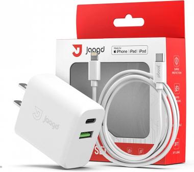 Jaagd 20W Apple MFi Certified iPhone Charger, USB C and USB Dual Wall Charger Set with Type-C Lightning Cable Compatible with iPhone 14/13/13 Pro/13 Pro max/iPhone 12/12 Pro max/X and More