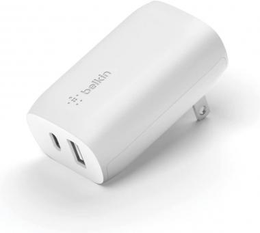 Belkin USB-C Wall Charger 32W, 20W USB C Power Delivery & 12W USB A Port, Compatible with iPhone 13, 13 Pro, 13 Pro Max, 12, 12 Pro, 12 Pro Max, iPad, AirPods, Galaxy S21, S20, Ultra, Note 20 and More