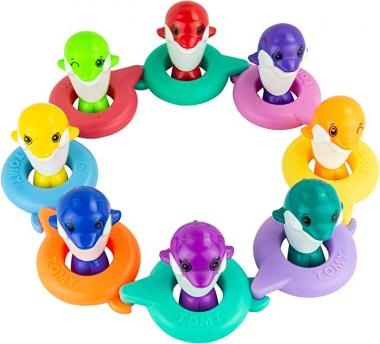 LAMAZE Water Symphony Toddler Auditory Sensory Bath Tub Dolphin Toy for Kids, Multicolor