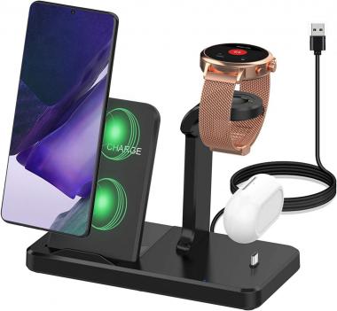 Kartice Compatible with Fossil Gen 5 Charger Multiple Charger with Type C Charge Port 3 in 1 Wireless Charger Stand Station for Fossil Gen 5E/4/S22 Ultra/S22+/Buds Pro/Gen 5 Julianna Carlyle Charger