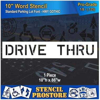 Pavement Marking Stencils - 10 inch Drive Thru Stencil - 10" x 84" x 1/8'' (128 mil) - Pro-Grade