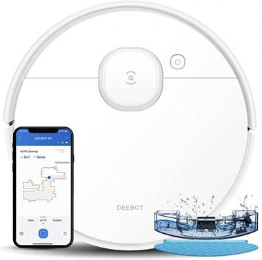 ECOVACS Deebot OZMO N7 Robot Vacuum and Mop Cleaner, Laser Navigation, Lidar-Assisted Object Avoidance, 2300Pa Suction, Multi-Floor Map, Selective Room Cleaning, No-go Zones and No-mop Zones (White)