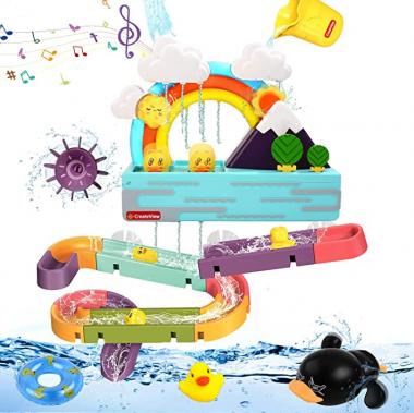 Baby Bath Toy for Kids, Interactive Light Up & Musical Bathtub Toys for Toddlers, Floating Squirting Toys for Boys and Girls