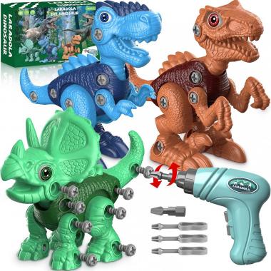 Laradola Dinosaur Toys for 3 4 5 6 7 8 Year Old Boys, Take Apart Dinosaur Toys for Kids 3-5 5-7 STEM Construction Building Kids Toys with Electric Drill, Party Christmas Birthday Gifts Boys Girls