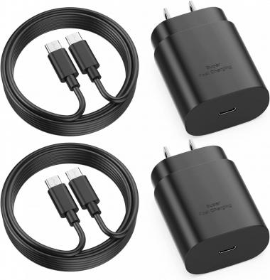 Super Fast Charger Type C Charger Fast Charging 10FT 2pack, 25W USB C Wall Charger Block for Samsung Galaxy S22/S22 Ultra/S22+/S21 Ultra/S21+/S20 Ultra/Note 20 Ultra/Note 10 with 10FT C Charger Cable