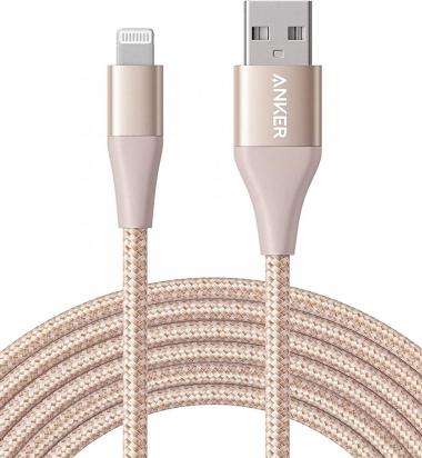 Anker iPhone Charger Cable 10 foot, PowerLine+ II Lightning Cable, (10 ft MFi Certified) Extra Long iPhone Charging Cord Compatible with iPhone SE 11 Pro Max Xs MAX XR X 8 7 6S, iPad 8 and More (Gold)