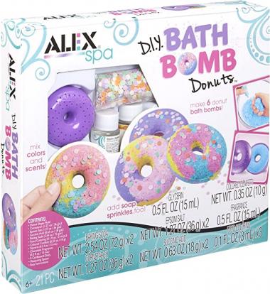 Alex Spa DIY Bath Bomb Donuts Kids Bath Bomb Soap Kit