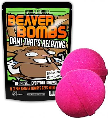 Beaver Bombs Pink Bath Balls Funny Beaver Gags for Friends Stocking Stuffers for Men Crazy White Elephant Ideas Dirty Santa Pink Bath Bombs XL Bath Fizzers for Adults Weird Novelty Bath Products