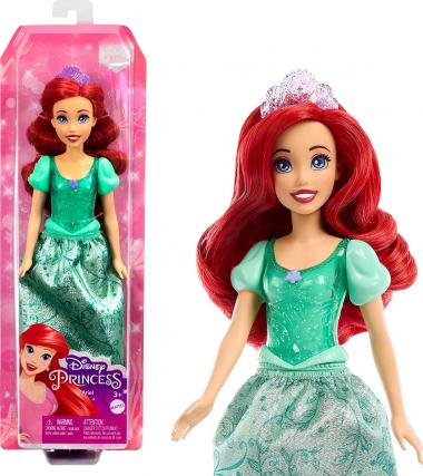 Disney Princess Ariel Fashion Doll, New for 2023, Sparkling Look with Red Hair, Blue Eyes & Tiara Accessory