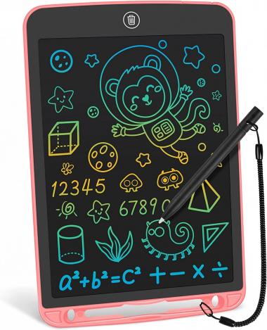 LCD Writing Tablet 10 Inch Toddler Doodle Board,Colorful Drawing Tablets,Electronic Writing Pads, Educational and Birthday Gifts for 3 4 5 6 7 Years Old Girls Boys and Kids (Pink)