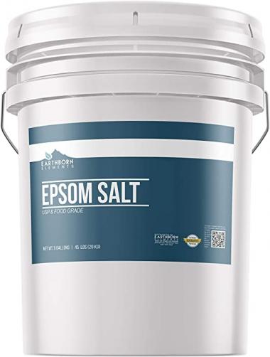 Earthborn Elements Epsom Salt (5 Gallon), Magnesium Sulfate Soaking Solution, All-Natural