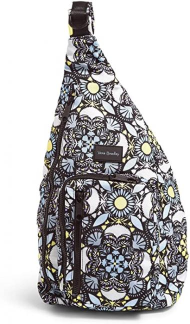 Vera Bradley Recycled Lighten Up Reactive Sling Backpack, Plaza Medallion