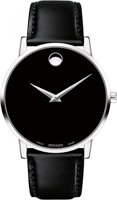 Movado Classic Museum 0607312 Black Dial Leather Strap Men's Watch