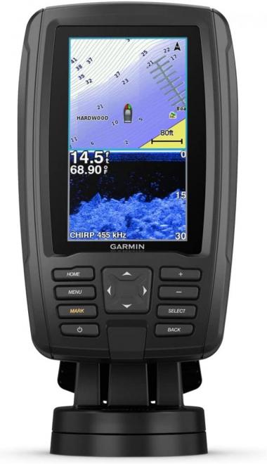 Garmin ECHOMAP Plus 43cv, 4.3-inch Sunlight-readable Combo, Includes GT20 Transducer, with U.S. Lakevu G3 Maps and Clearvu and Traditional Chirp Sonar