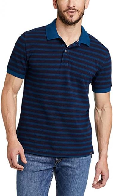 Eddie Bauer Men's Field Pro Short-Sleeve Polo Shirt - Stripe