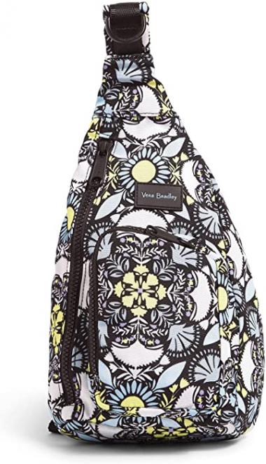 Vera Bradley Recycled Lighten Up Reactive Mini Sling Backpack, Plaza Medallion