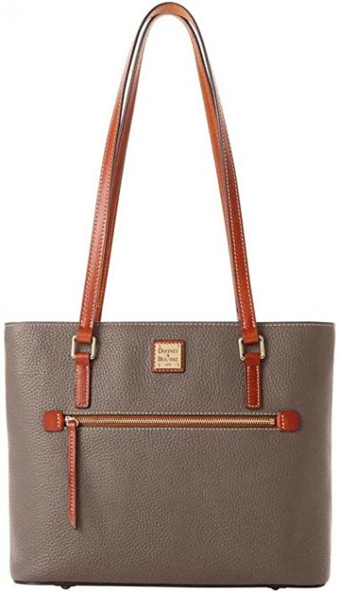 Dooney & Bourke Pebble Collection Leather Top Zip Shopper Tote Bag