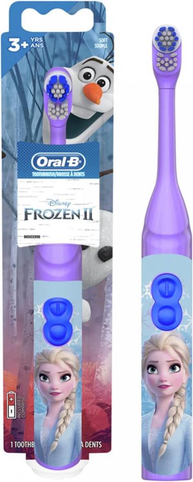 Oral-B Kids Battery Power Electric Toothbrush Featuring Disney's Frozen for Children and Toddlers age 3+, Soft (Characters May Vary)