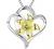 YL Women's Heart Necklace Sterling Silver Lily Flower Love Pendant Gemstones Jewelry