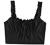 Verdusa Women's Frill Trim Strap Tie Knot Ruched Front Bustier Crop Top