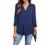 Timeson Women's V Neck Blouse 3/4 Sleeve Tunic Tops Ladies Work Shirts