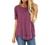 JomeDesign Summer Tops for Women Short Sleeve Side Split Casual Loose Tunic Top