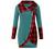 Womens Long Sleeve Cowl Neck Buttons Splicing Tunic Tops Casual Plaid Side Split Irregular Hem Pullover Spring Blouses