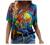 SNKSDGM Women's Summer Short Sleeve V Neck T Shirts Casual Floral Print Blouses Tee Shirt Loose Fit Tunic Tops for Women