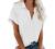 Summer Tops for Women 3/4 Sleeve V-Neck Button Down T Shirts Plus Size Top Casual Work Pockets Collared Tee Blouses