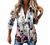 Womens 2022 Fashion Spring Tops Floral Printed Short Sleeve Button Down Shirts Casual V-Neck Pockets Blouses Tunic Top