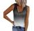 Women Tank Tops Summer Sleeveless Shirts Slim Basic Cami Top T-Shirt Trendy Ombre Knit Ribbed Button Up Henley Blouses