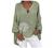 Women Plus Size Linen Shirts Roll Sleeve Notch V-Neck T Shirts Plain Floral Print Loose High-Low Hem Tunic Tops Blouse