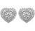 Jewelili 1/4 CTTW Diamond Stud Earrings in Sterling Silver. Choose from Heart, Cushion, or Round shape and Black, Blue, or White Diamonds.