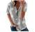 Womens Short Sleeve Summer Tops Loose Zipper Striped Casual Crewneck T-Shirt Blouses Color Block Side Split Tee Tunic