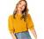 SheIn Women's Puff Sleeve Casual Solid Top Pullover Keyhole Back Blouse