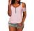 Womens Tops Stripe Mesh Sheer Short Sleeve Summer T-Shirt V Neck Dressy Casual Solid Tee Shirts Loose Fit Tunic Blouse