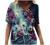 T Shirts for Women V-Neck Aesthetic Marble Pattern Short Sleeve Summer Tops Retro Boho Print Graphic Tees Loose Blouse