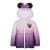 Disney Girl's Minnie Mouse Print Hooded Puffer Jacket with Ears and Bow