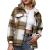 Plaid Shirt Jacket Womens Classic Crop Coat Long Sleeve Button Down Casual Shacket Short Loose Lapel Collared Outwear Top