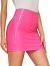 MakeMeChic Women's Neon Zip Back Leather Y2K Skirt PU Bodycon Short Mini Skirt