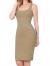 DAY VILLAGE Women's Square Neck Sleeveless Bodycon Midi Length Casual Dress