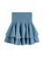 SheIn Women's Solid Shirred High Waist Layered Ruffle Hem Flared Mini Skirt