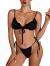 Lilosy Sexy Ribbed Padded String Thong Brazilian Bikini Swimsuit Set for Women Side Tie Knotted Bathing Suit 2 Piece