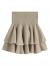 SheIn Women's Solid Shirred High Waist Layered Ruffle Hem Flared Mini Skirt