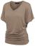 Made By Johnny MBJ Women's Solid Short Sleeve Boat Neck V Neck Dolman Top with Side Shirring