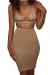 ioiom Women's Glitter V Neck Halter Backless Sleeveless Bandage Bodycon Midi Dress