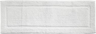 mDesign Soft 100% Cotton Luxury Hotel-Style Rectangular Spa Mat Rug, Plush Water Absorbent, Decorative Border for Bathroom Vanity Bathtub/Shower, Machine Washable Long Runner - White