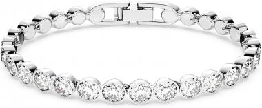 Swarovski Tennis Bracelet and Earring Jewelry Collection, Rhodium Finish, Clear Crystals